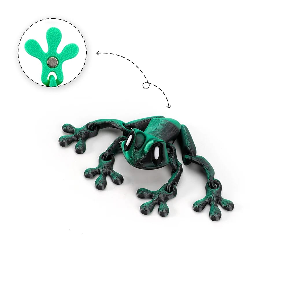 3D Printing Simulation Tree Frog Joint Movable Frog Ornaments Kitchen Home Decoration Office Animal Desk Toy Refrigerator Magnet